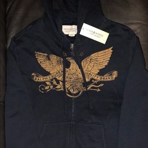Ralph Lauren Denim & Supply XL blue zip Hoodie